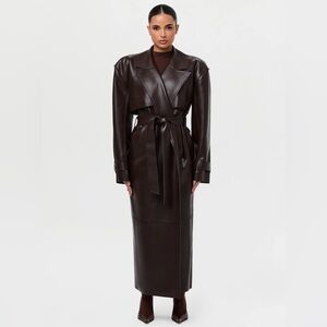 Naked Wardrobe Vegan Leather Trench Coat